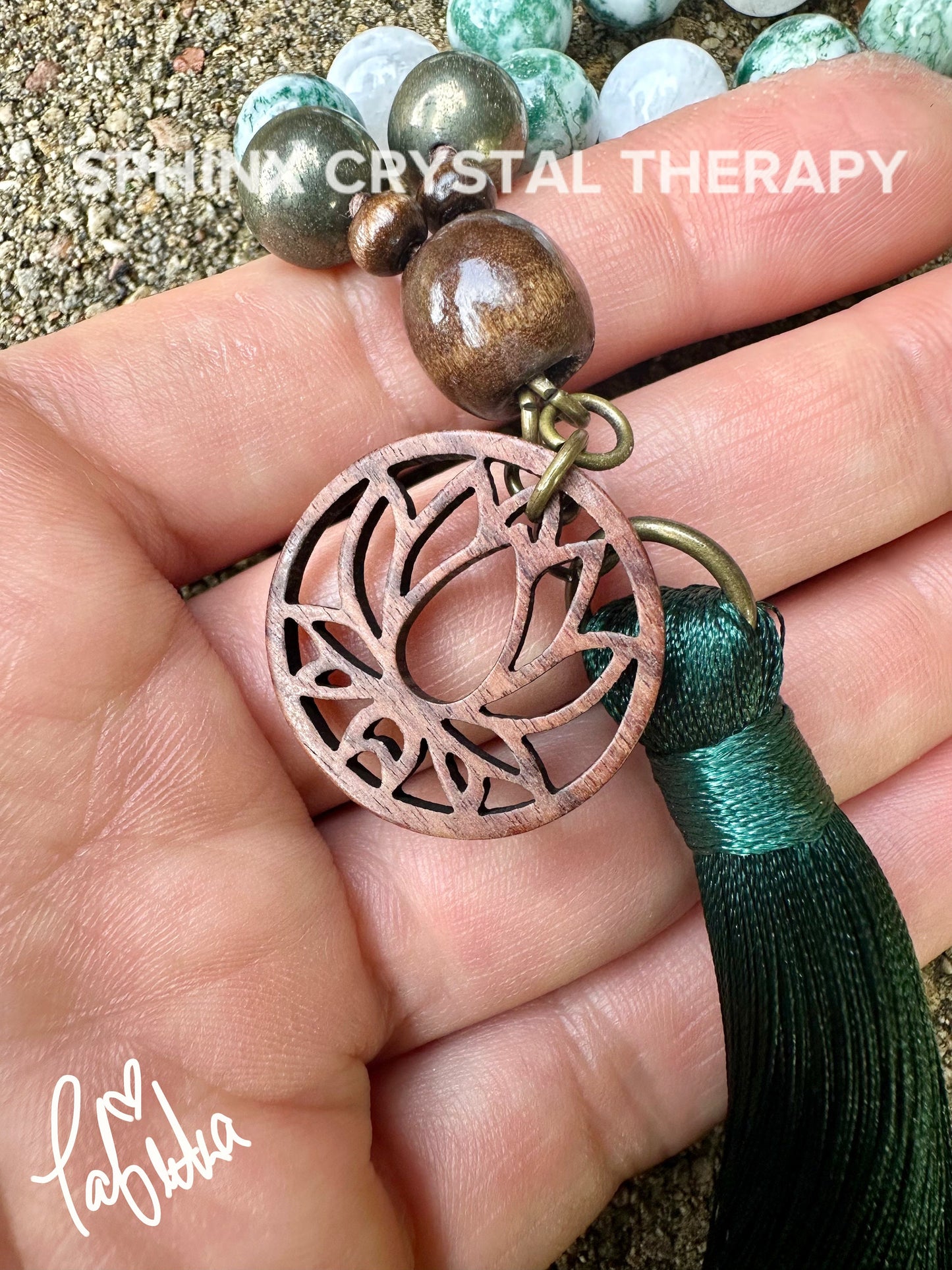 Calming Car Charm - Stress Relief & Anxiety Support " Mother Bodhi " Moonstone - AAA Gemstones - Crystal Healing Rear View Mirror Ornament