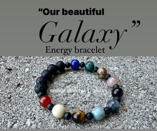 Universe - Planet - Solar System " Our Beautiful Galaxy " Positive Energy Spiritual Vibes Crystal Therapy Bracelet