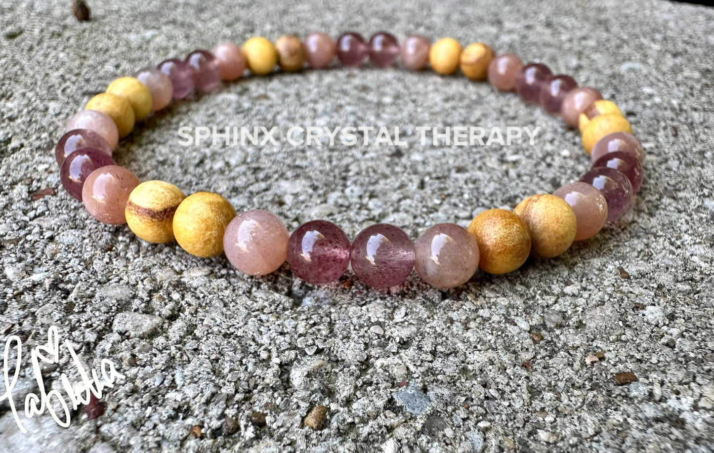 Emotional Healing & Stress Support Anklet " Goddess of Renewal " AAA Moonstone - Strawberry Quartz - Palo Santo - REAL Gemstone and Crystals