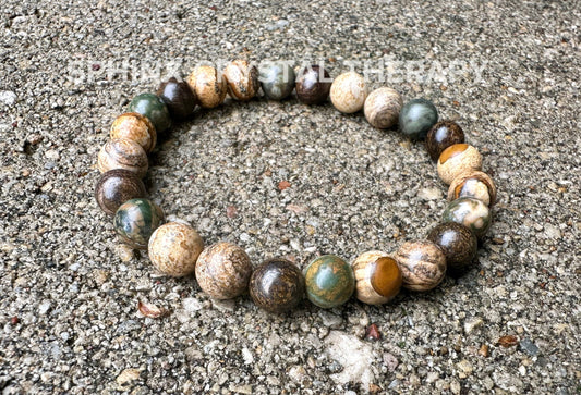 8mm Earth Energy - IMPERFECT Stones - Grounded Connection To Earth - Gratitude & Positivity - DISCOUNTED High Quality Gemstones Bracelet