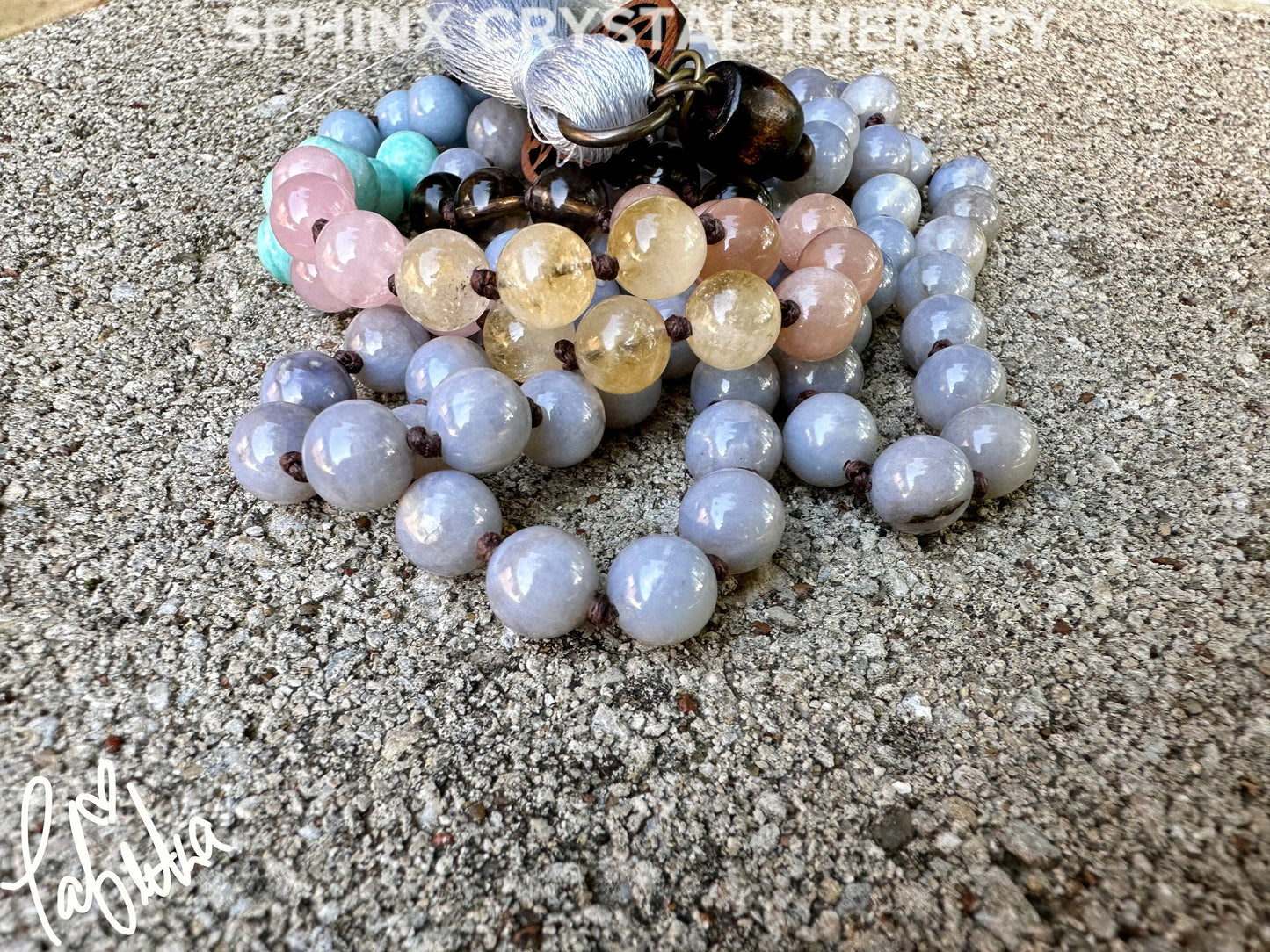RARE AAA Blue Rose Quartz Mala - Self love & Emotional Healing - PASTEL Chakra Stones - Stress Anxiety Grief Support - 108 Crystal mala