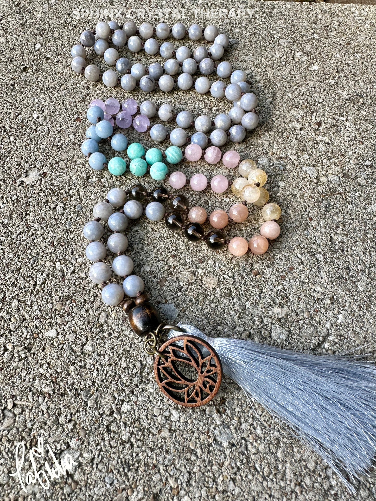 RARE AAA Blue Rose Quartz Mala - Self love & Emotional Healing - PASTEL Chakra Stones - Stress Anxiety Grief Support - 108 Crystal mala