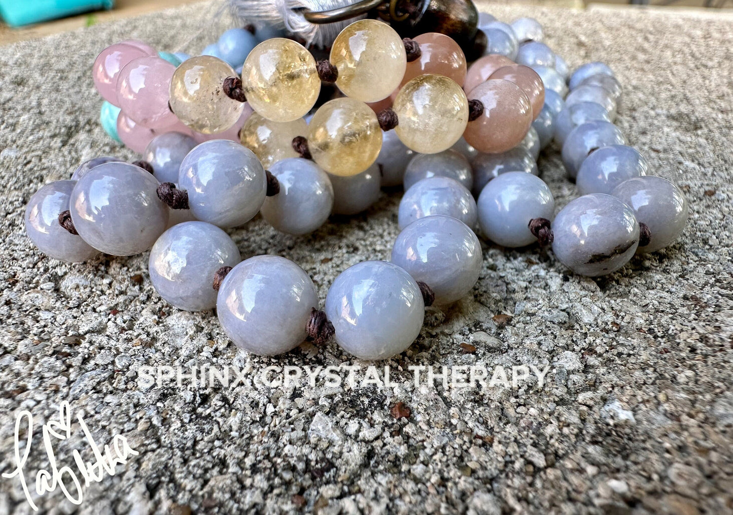RARE AAA Blue Rose Quartz Mala - Self love & Emotional Healing - PASTEL Chakra Stones - Stress Anxiety Grief Support - 108 Crystal mala