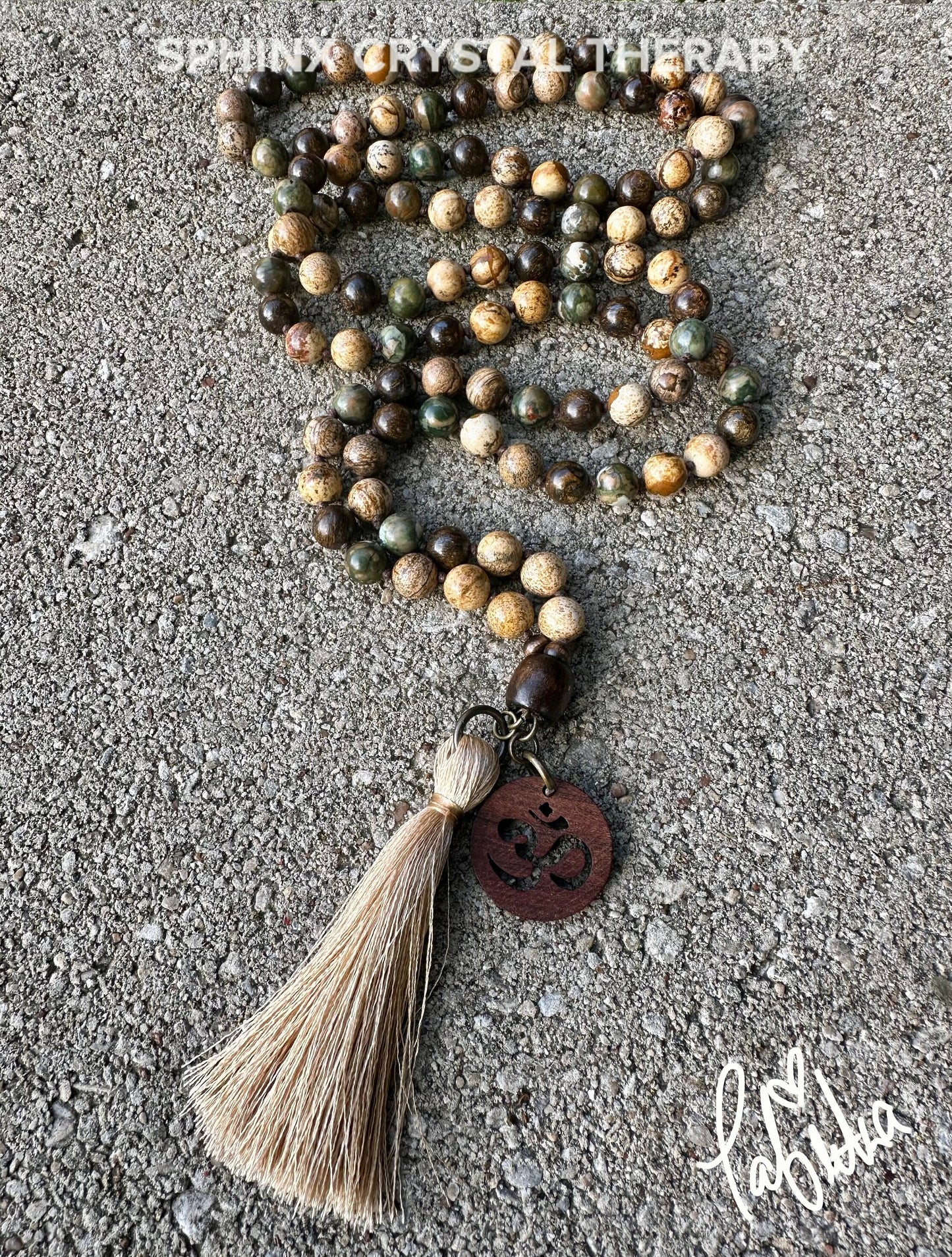 Grounded Earth Energy Mala - Protection - Gratitude - Positivity "Kuranda's Rain Dance" AAA Jasper Crystal Healing Gemstone Mantra Necklace