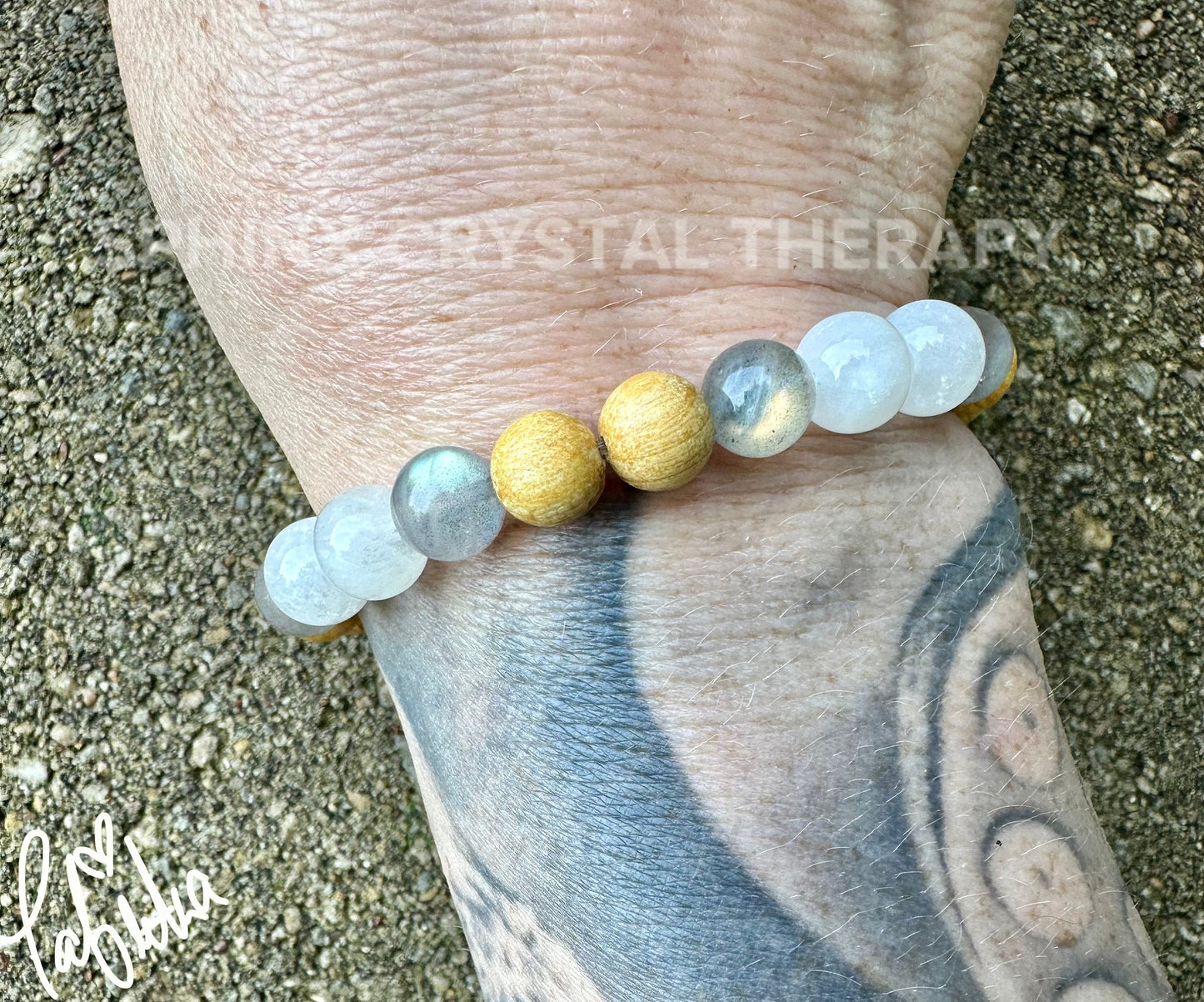 Gifted Abilities " Goddess of Magic " Psychic Clairvoyance - Divine Feminine - Moonstone Labradorite Palo Santo Gemstone Crystal Bracelet