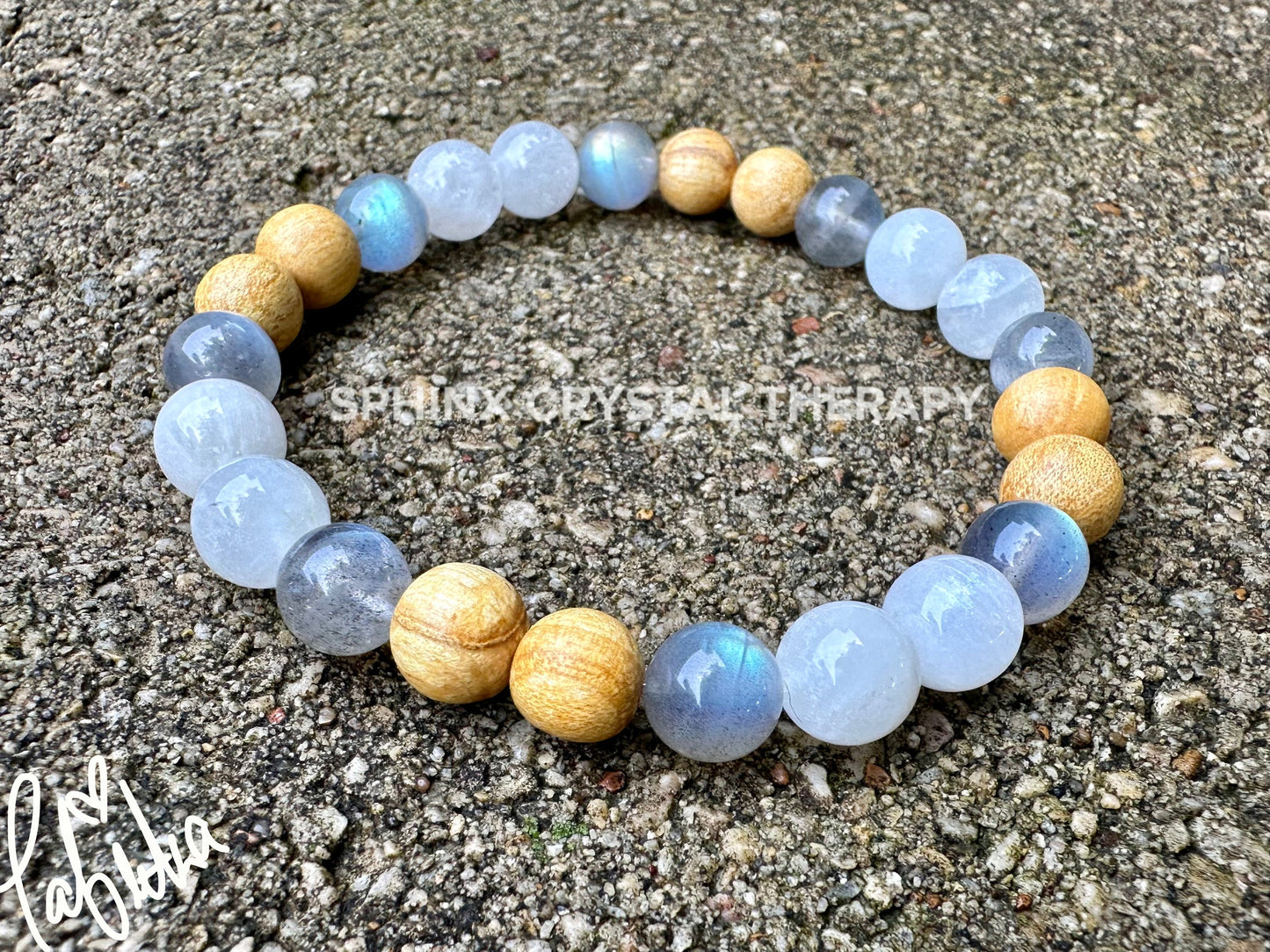 Gifted Abilities " Goddess of Magic " Psychic Clairvoyance - Divine Feminine - Moonstone Labradorite Palo Santo Gemstone Crystal Bracelet