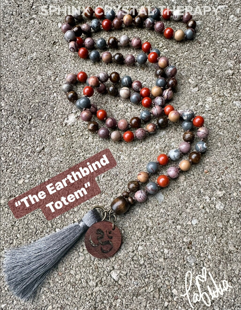 Earth Energy Mala - Grounding Necklace - IMPERFECT STONES " The Earthbind Totem " Protection - DISCOUNTED - Real Crystal Healing Gemstones