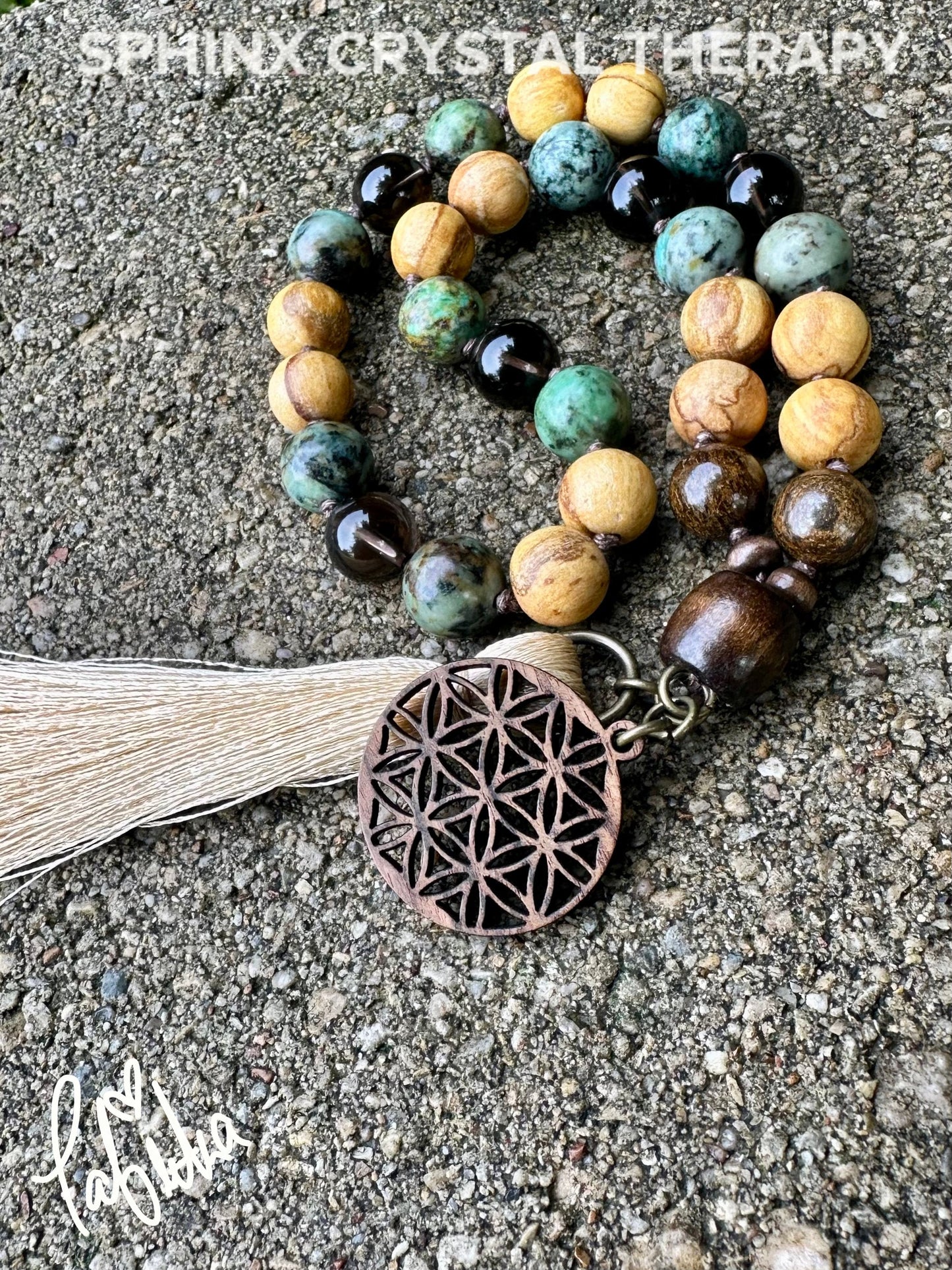 Grounding Car Charm - Spiritual Growth " Voice Of The Earth " Crystal Healing REAL Quality Gemstones  Palo Santo - Rear View Mirror Ornament