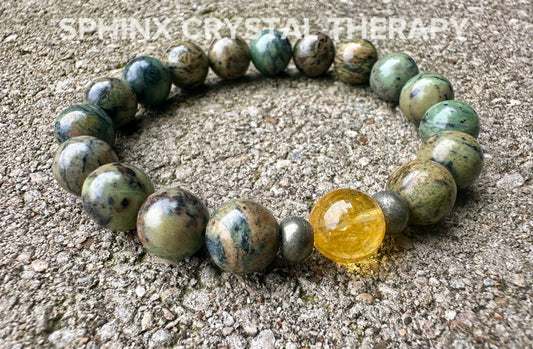 Only One 10mm Manifest Abundance - IMPERFECT STONES "Show me the money" Prosperity and Gratitude - Crystal Healing DISCOUNTED Bracelet