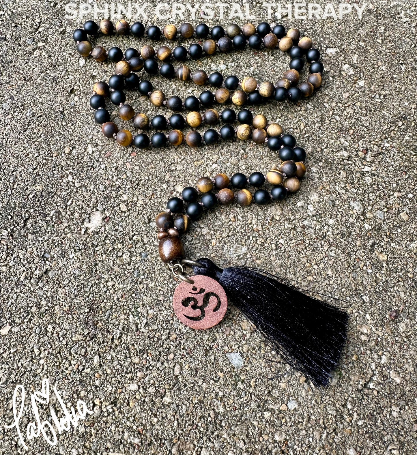 Protection & Anxiety Support Mala "Battle Ropes" Strength and Courage - Real Crystal Healing Gemstones - 108 Stone Mantra Mediation Necklace