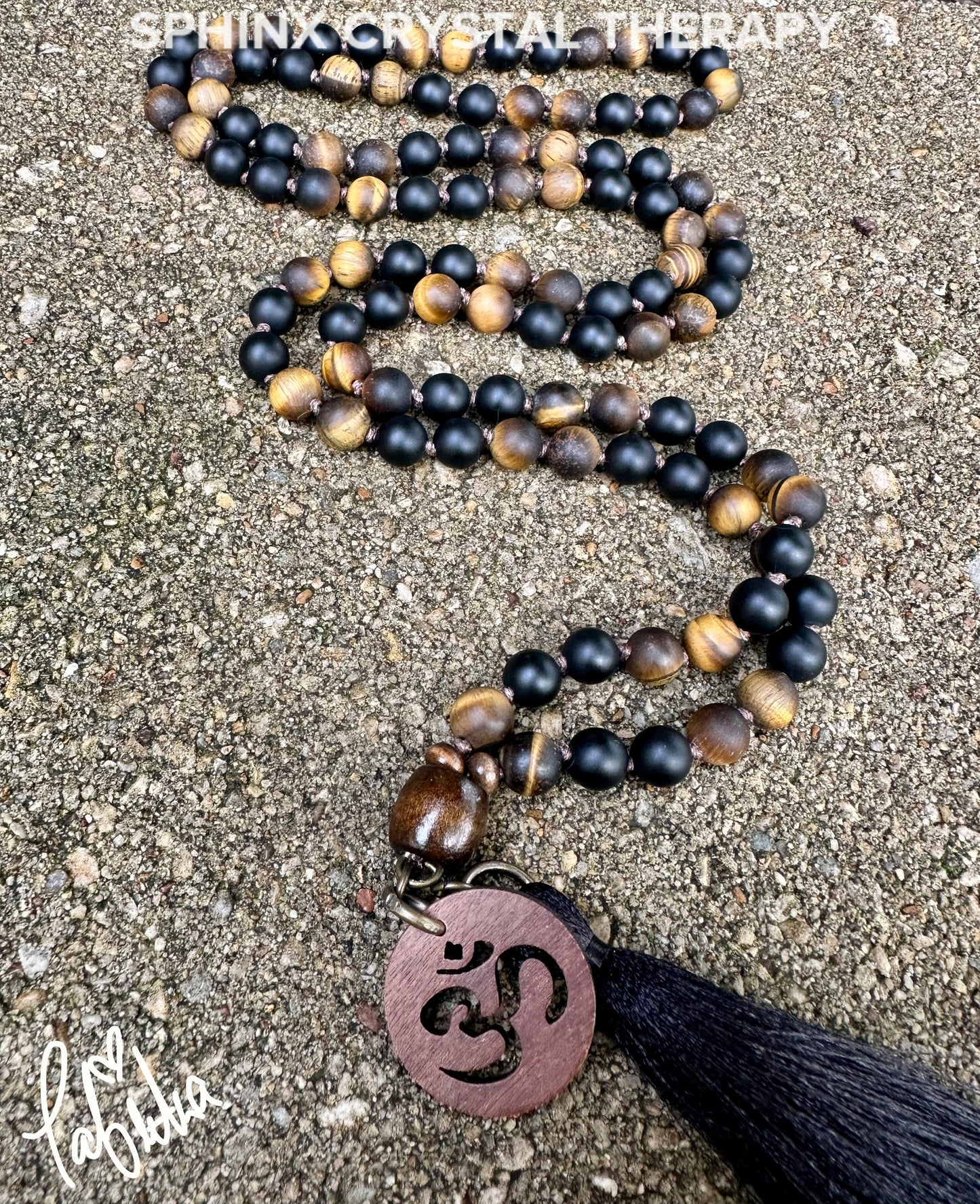 Protection & Anxiety Support Mala "Battle Ropes" Strength and Courage - Real Crystal Healing Gemstones - 108 Stone Mantra Mediation Necklace