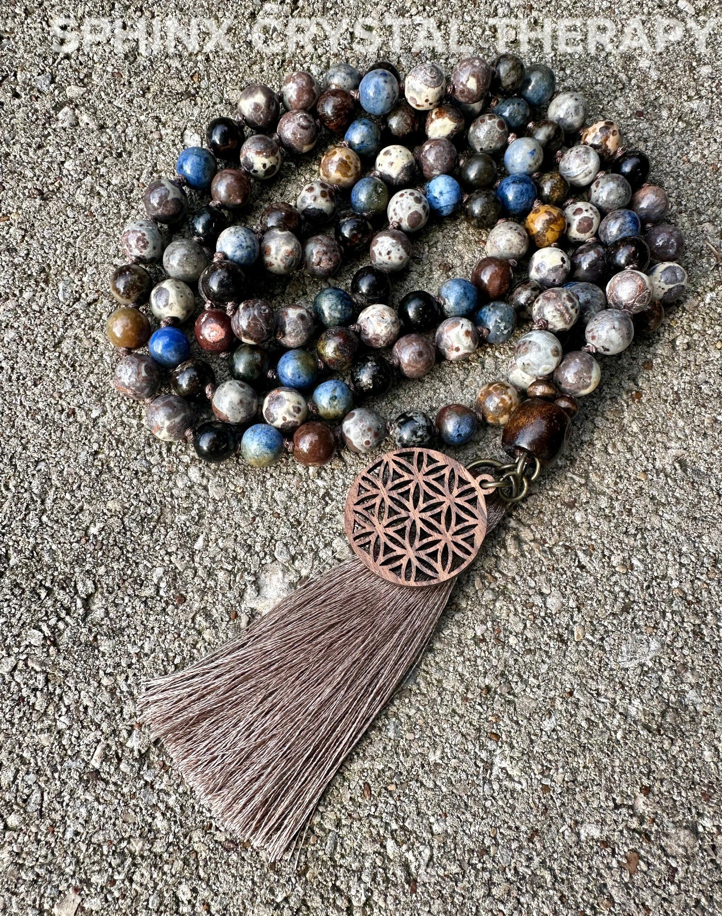 Intuition & Gifted Abilities Mala - IMPERFECT STONES " The Spirit Walkers Totem " Dumortierite - Phlogopite - DISCOUNTED Crystal Necklace