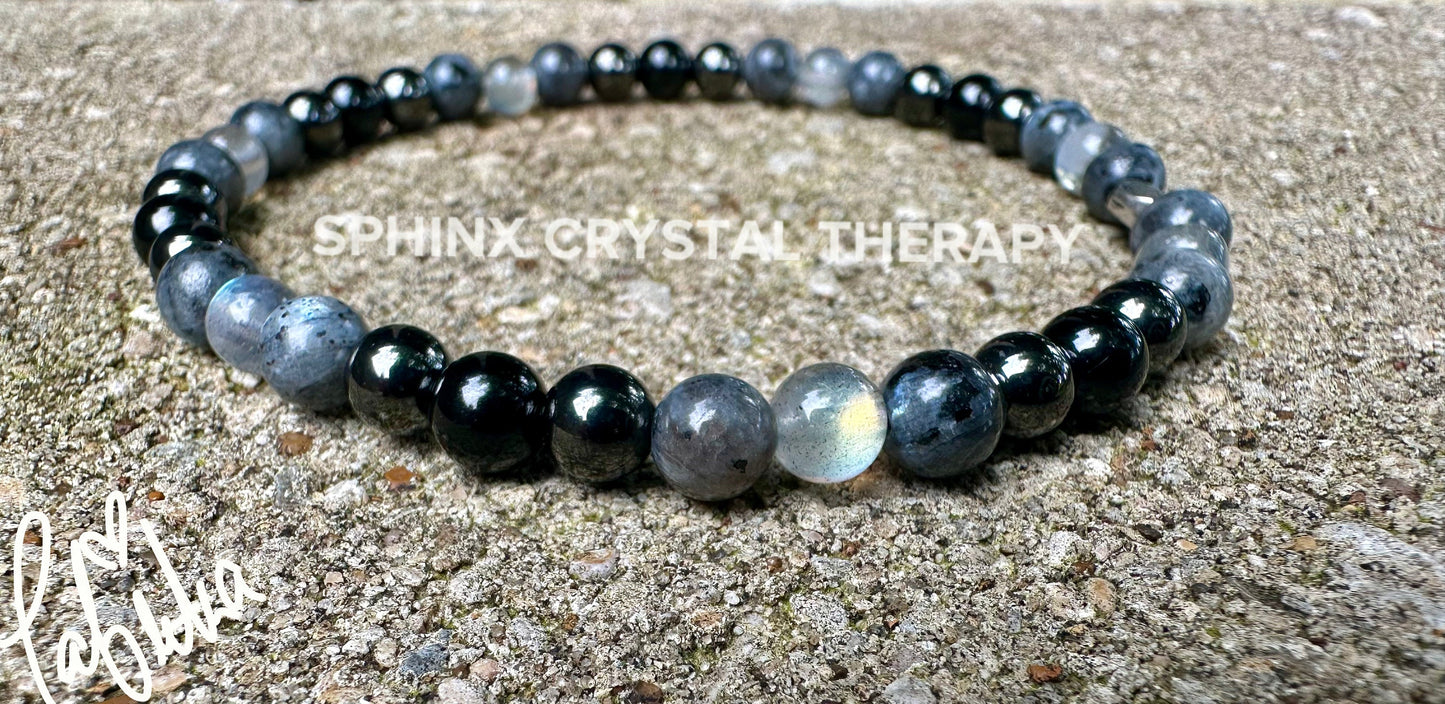 Christian Empath Protection - Absorb Negativity " Shield Of Faith " Black Tourmaline Gemstone - High Quality Crystal Healing Anklet
