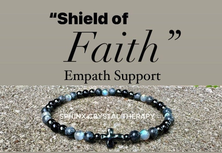 Christian Empath Protection - Absorb Negativity " Shield Of Faith " Black Tourmaline Gemstone - High Quality Crystal Healing Anklet