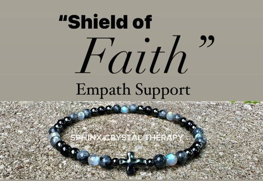 Christian Empath Protection - Absorb Negativity " Shield Of Faith " Black Tourmaline Gemstone - High Quality Crystal Healing Anklet