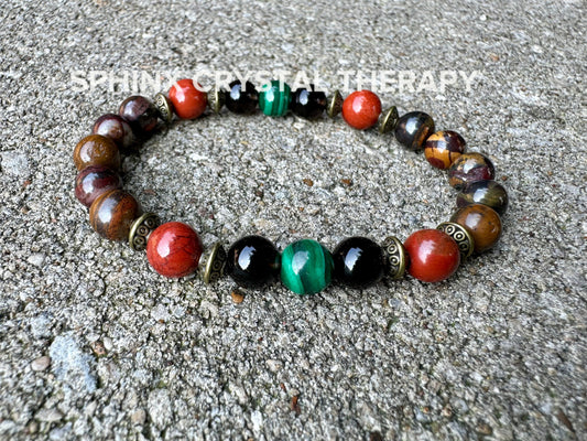Only One - 8mm Trauma Recovery - IMPERFECT STONES - Emotional Healing " The Strength Of Terra " Depression - DISCOUNTED Gemstone Bracelet 1