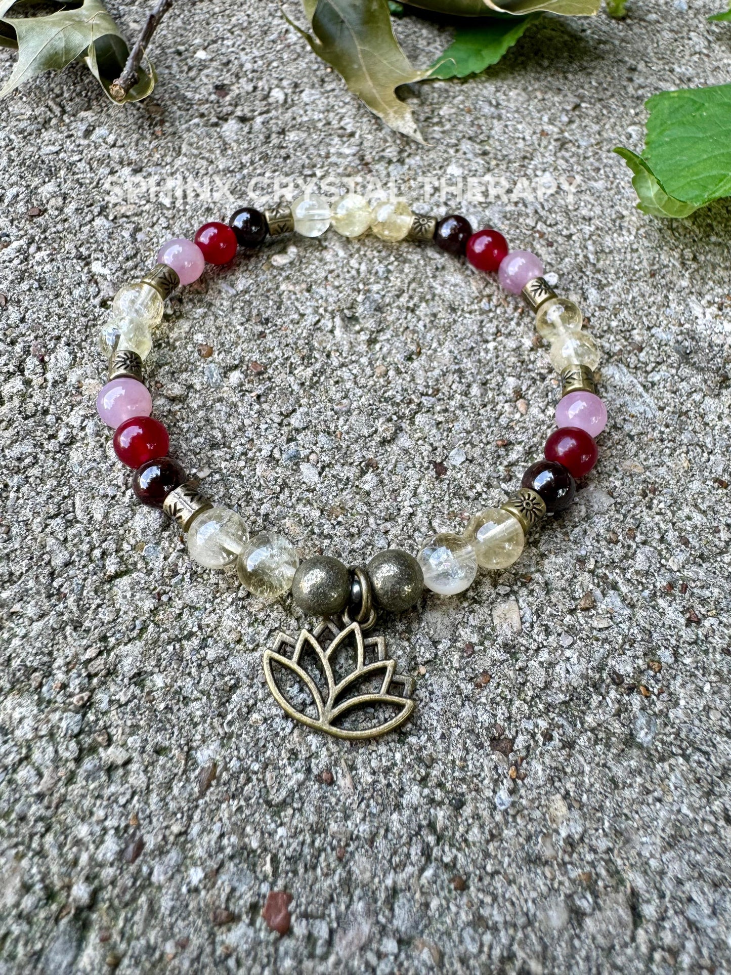 Prosperity - Manifest Wealth - Abundance " The Heart of Lakshmi " - Hindu Goddess - Deity - Real Gemstone Crystal Healing Bracelet