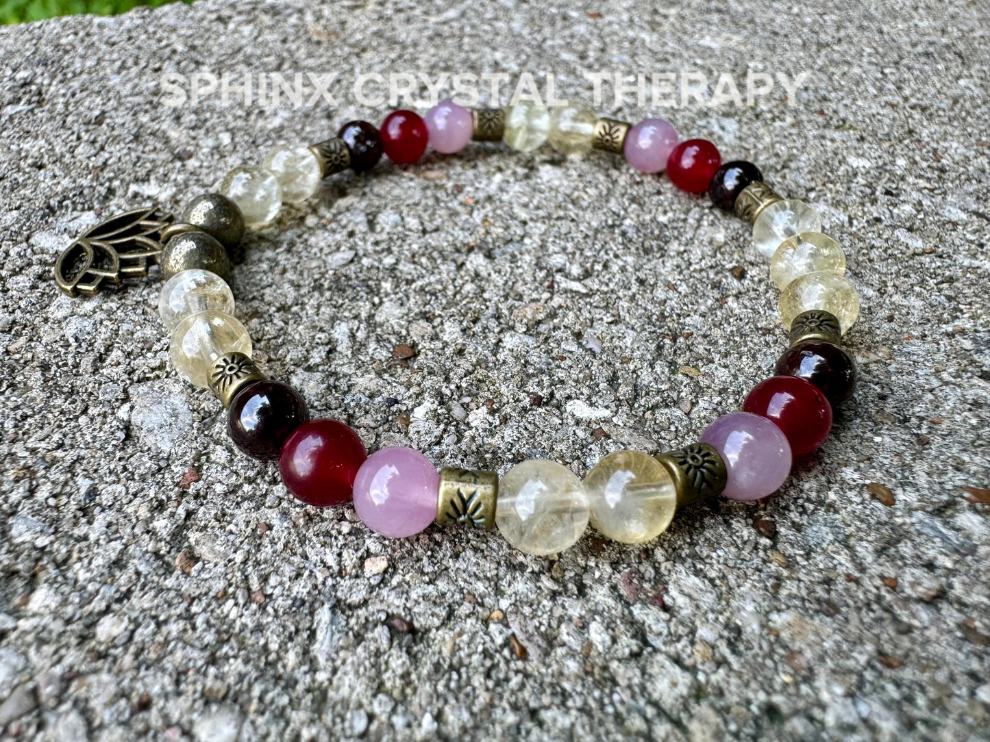 Prosperity - Manifest Wealth - Abundance " The Heart of Lakshmi " - Hindu Goddess - Deity - Real Gemstone Crystal Healing Bracelet