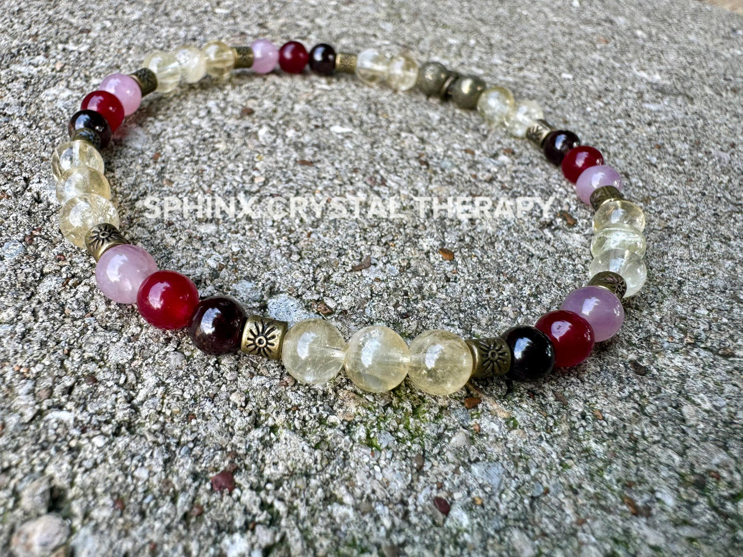 Prosperity Anklet - Manifest Wealth Abundance " The Heart of Lakshmi " Hindu Goddess - Deity - Real Gemstone Crystal Healing Ankle Bracelet