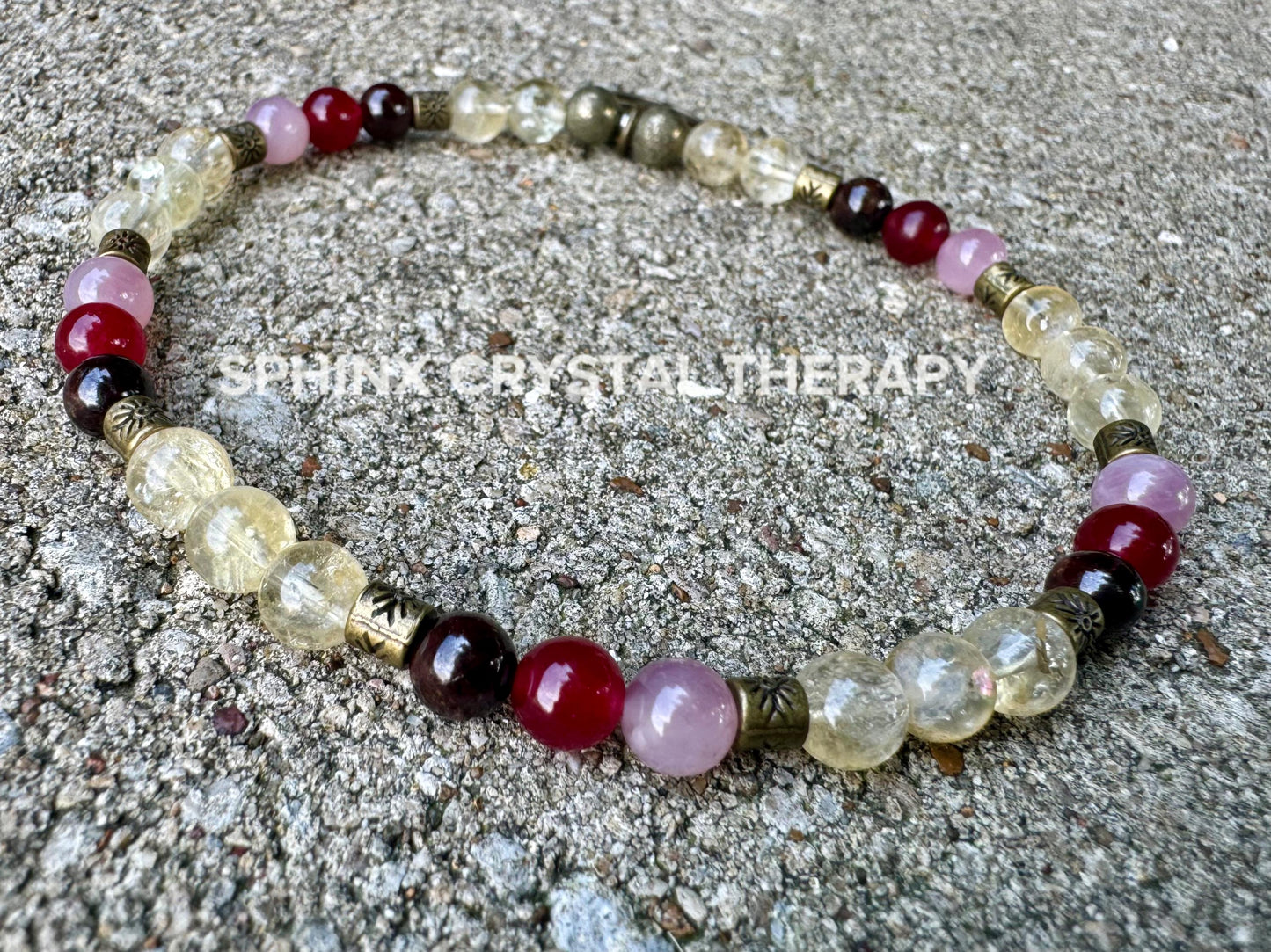 Prosperity Anklet - Manifest Wealth Abundance " The Heart of Lakshmi " Hindu Goddess - Deity - Real Gemstone Crystal Healing Ankle Bracelet