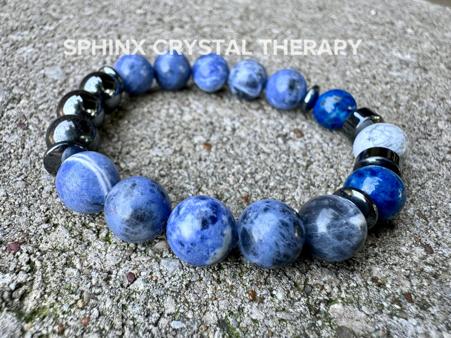 Only One - 10MM Creativity & Inspiration -IMPERFECT STONES Writing Bracelet - Sodalite - Lapis - DISCOUNTED Crystal Healing Gemstones 1