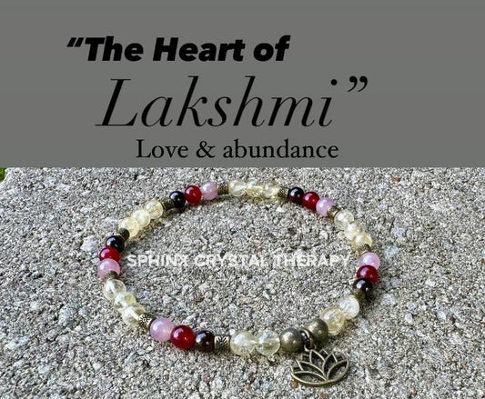 Prosperity Anklet - Manifest Wealth Abundance " The Heart of Lakshmi " Hindu Goddess - Deity - Real Gemstone Crystal Healing Ankle Bracelet
