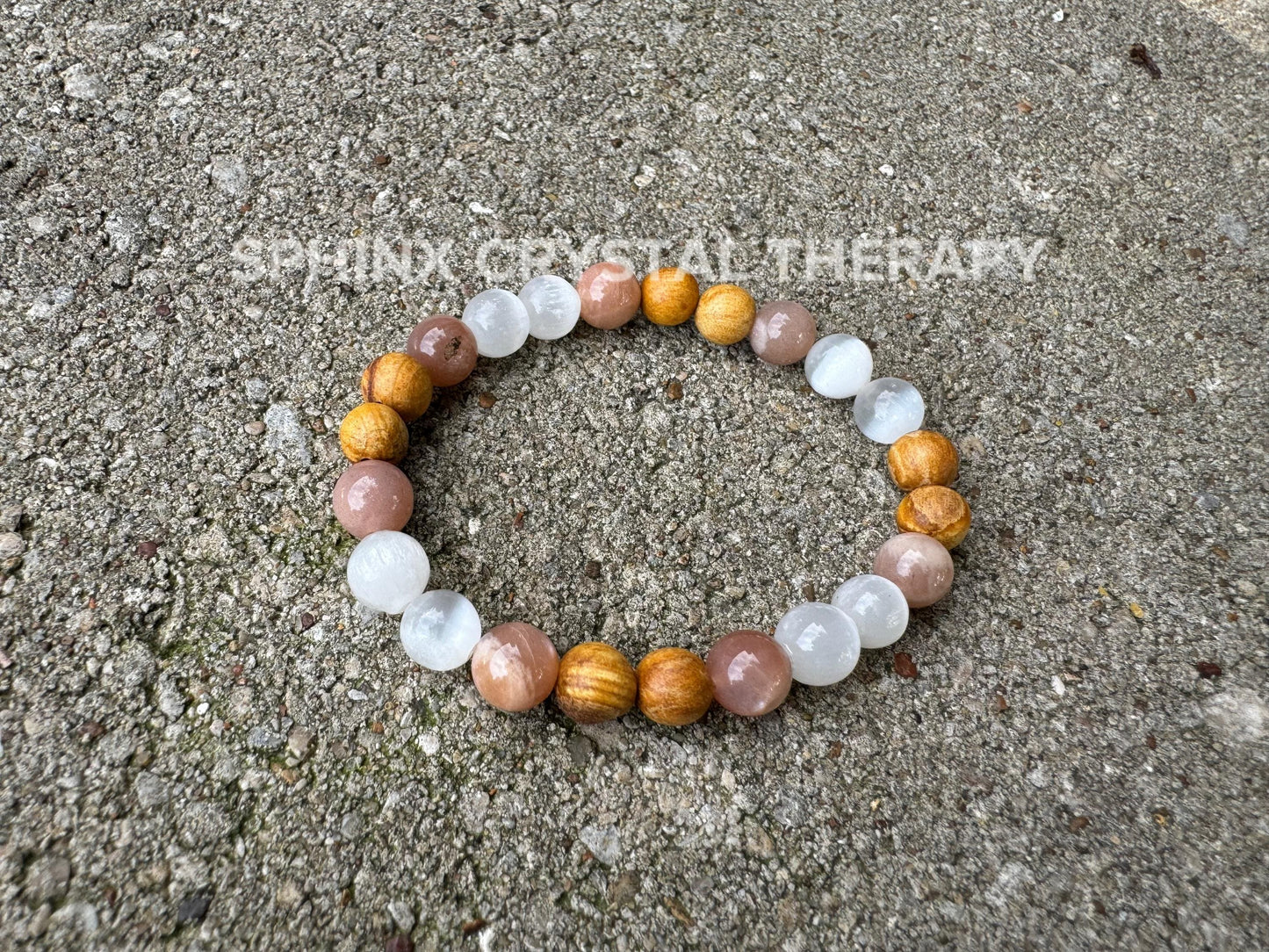 ONLY One - Aura Clearing - IMPERFECT Stones ” The White Witch " DISCOUNTED Bracelet - Spiritual Healing Palo Santo Selenite Crystals - 5
