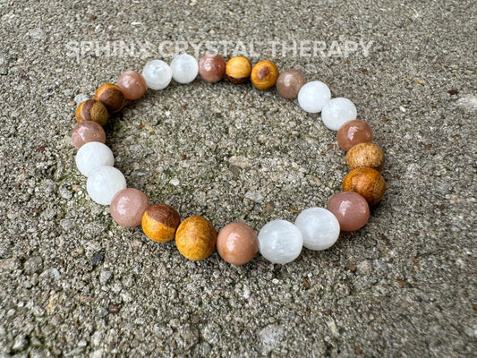 Only One - Aura Clearing - IMPERFECT Stones ” The White Witch " DISCOUNTED Bracelet - Palo Santo Selenite - AAA Crystal Healing Gemstones 3