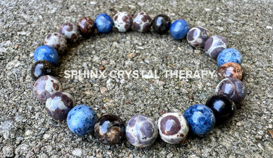 Intuition - Gifted Abilities - Insight " The Spirit Walkers Totem " AAA Dumortierite - Phlogopite - Real Crystal Healing Gemstone Bracelet