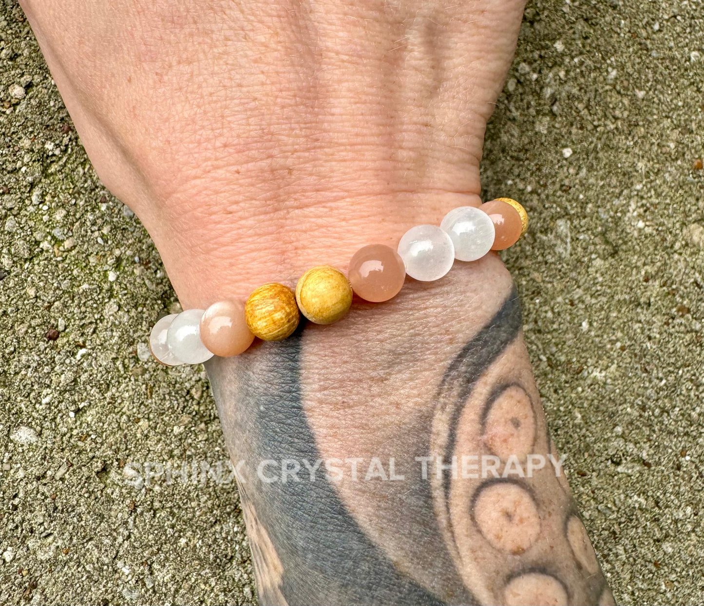 Cleansing Negative Energy ” The White Witch " Spiritual Aura Clearing - Palo Santo Selenite - Quality Crystal Healing Gemstone Bracelet