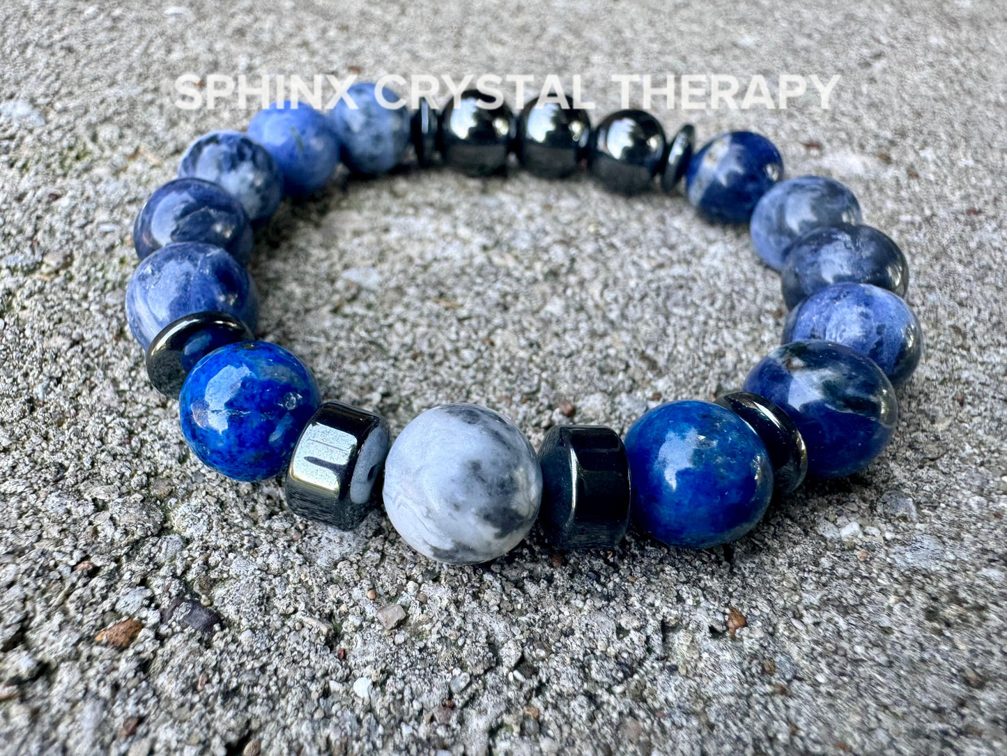 Only One - 10MM Creativity & Inspiration -IMPERFECT STONES Writing Bracelet - Sodalite - Lapis - DISCOUNTED Crystal Healing Gemstones 3
