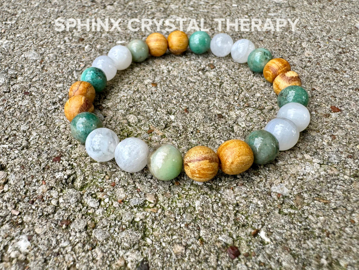 Emotional Healing - IMPERFECT STONES - Anxiety support - Self Love Moonstone - Chrysoprase - Palo Santo DISCOUNTED Crystal Gemstone Bracelet
