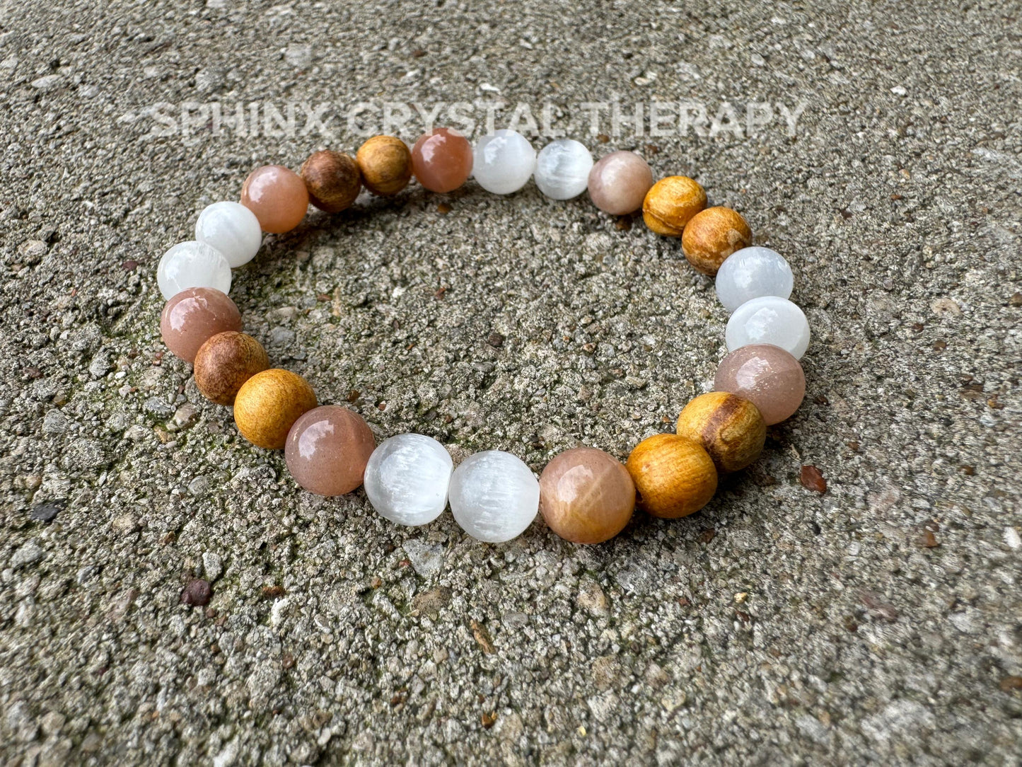 ONLY One - Aura Clearing - IMPERFECT Stones ” The White Witch " DISCOUNTED Bracelet - Spiritual Healing Palo Santo Selenite Crystals - 5
