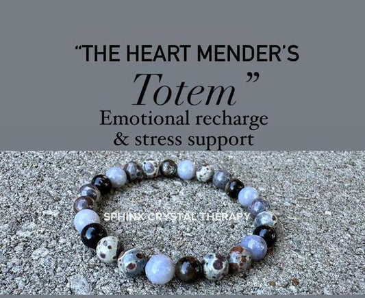 Heart Healing & Recharge - Empath support " The Heart Menders Totem " RARE Blue Rose Quartz - Stress and Anxiety - Crystal Gemstone Bracelet