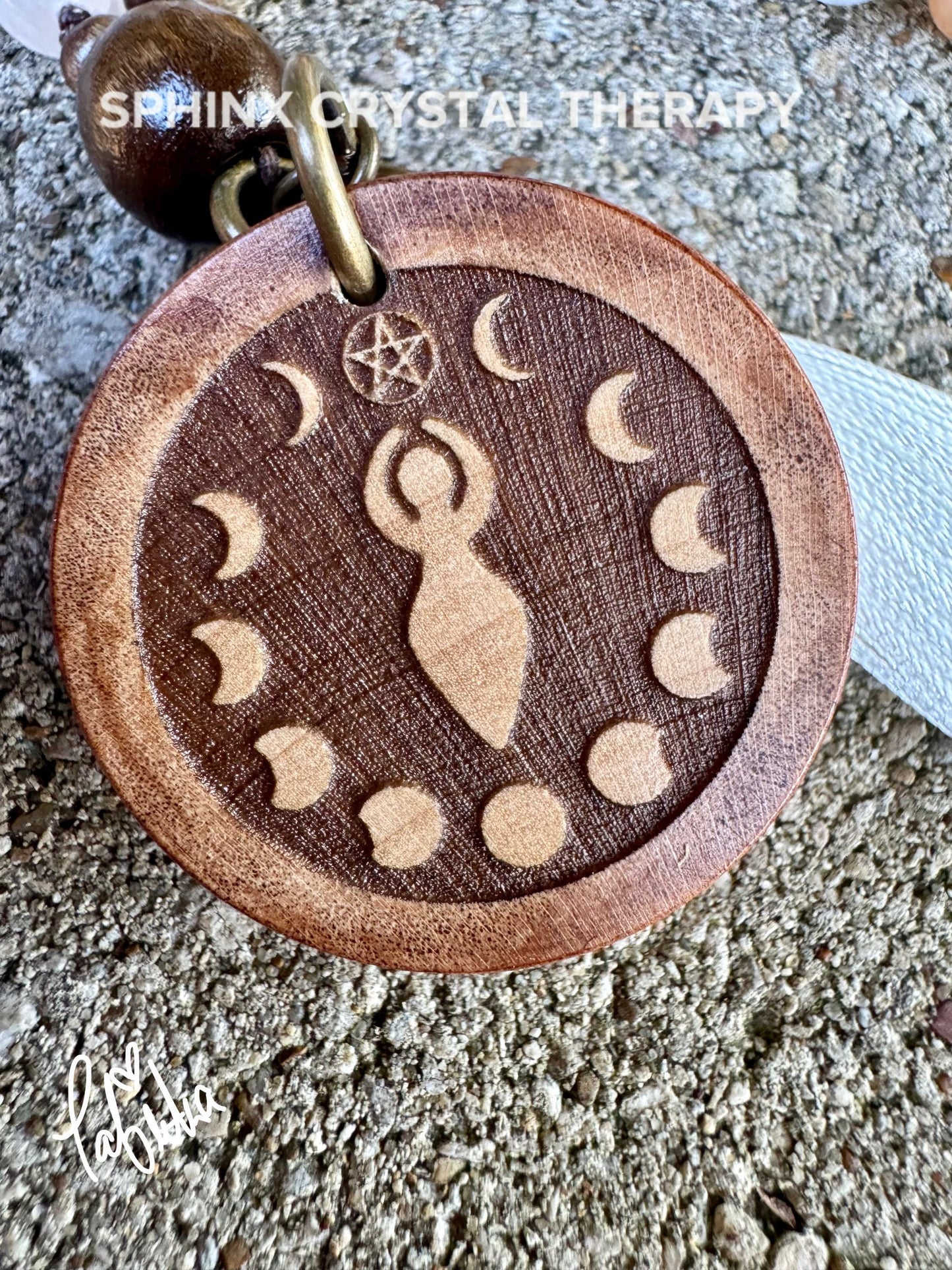 Cleansing Negative Energy Mala ” The White Witch " Spiritual Aura Clearing - Palo Santo Selenite - Quality Crystal Healing Gemstone Necklace
