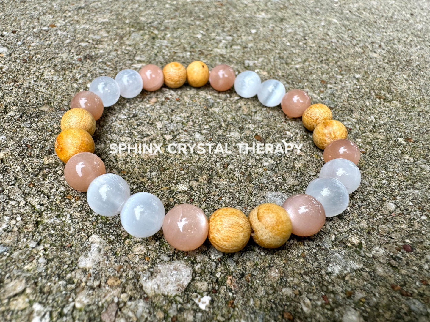 Cleansing Negative Energy ” The White Witch " Spiritual Aura Clearing - Palo Santo Selenite - Quality Crystal Healing Gemstone Bracelet