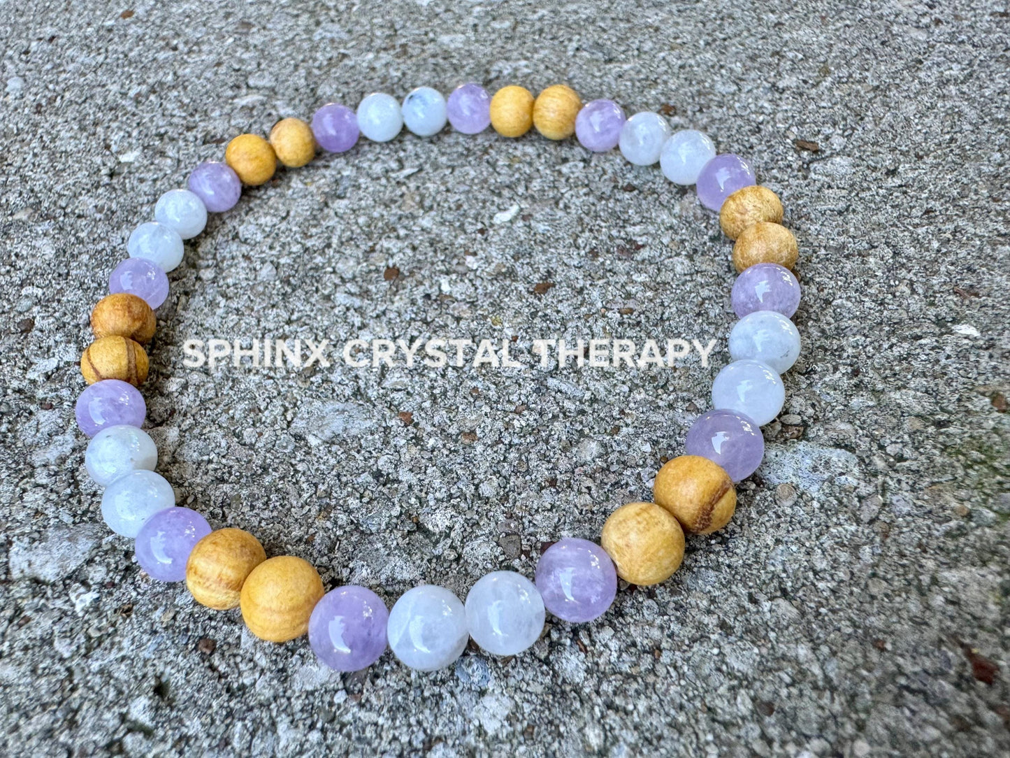 Aura Shield Anklet " Goddess of The Violet Flame " Empath Healer Support - AAA Moonstone - Amethyst - Palo Santo - REAL Crystal Gemstones