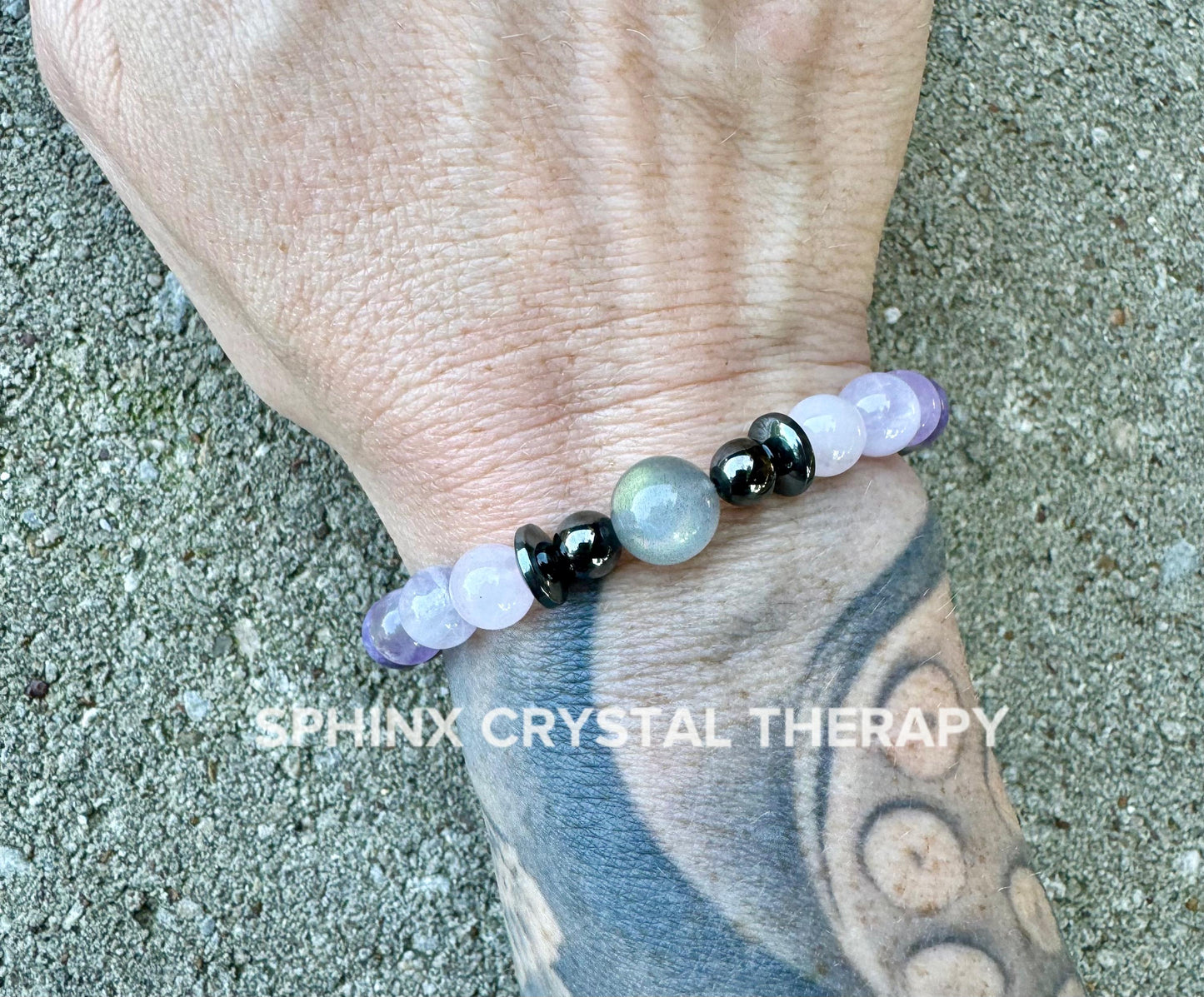 Only One - Empath Recharge - IMPERFECT STONES - Lepidolite - Rose Quartz - Labradorite - Tourmaline DISCOUNTED Crystal Healing Bracelet - 4