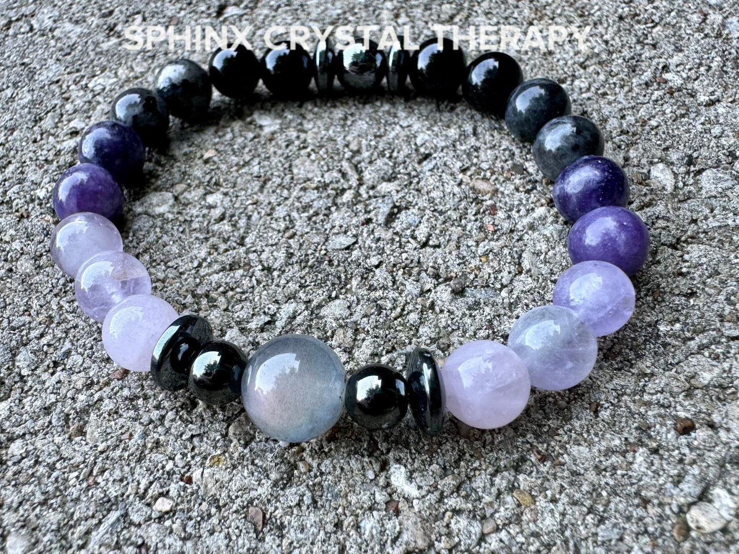 Only One - Empath Recharge - IMPERFECT STONES - Lepidolite - Rose Quartz - Labradorite - Tourmaline DISCOUNTED Crystal Healing Bracelet - 6
