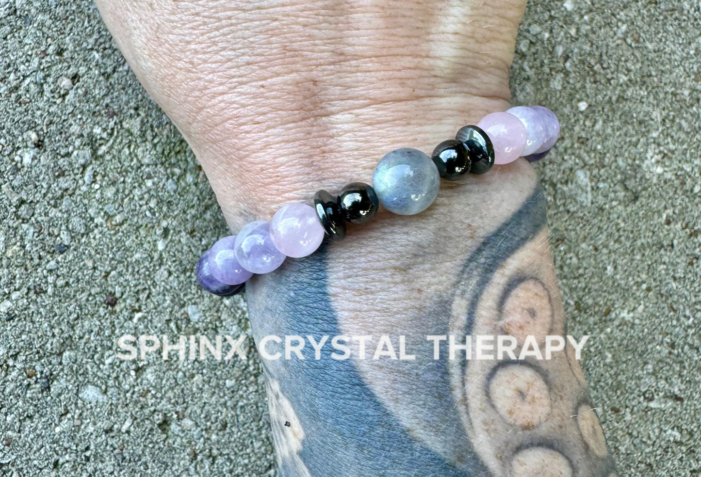 Only One - Empath Recharge - IMPERFECT STONES - Lepidolite - Rose Quartz - Labradorite - Tourmaline DISCOUNTED Crystal Healing Bracelet - 10