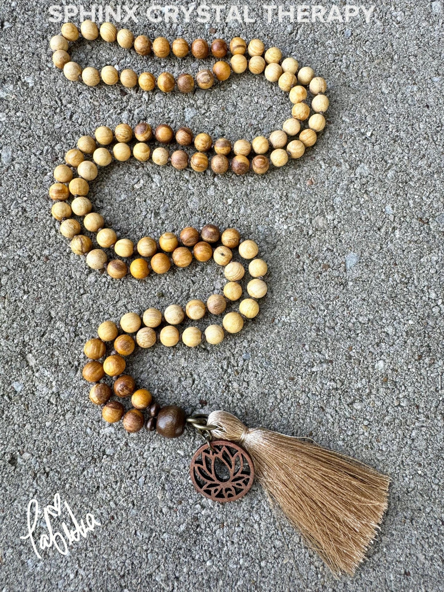 Peruvian Palo Santo Mala Necklace - Aura Cleansing - 108 Beads - Meditation Mantra Tool - Spiritual Growth - Protection Shield - Real Wood