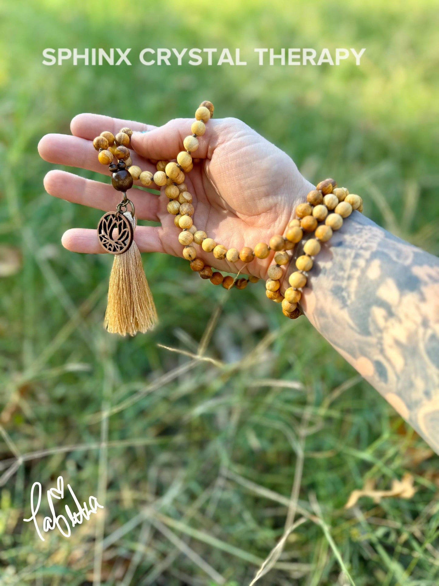 Peruvian Palo Santo Mala Necklace - Aura Cleansing - 108 Beads - Meditation Mantra Tool - Spiritual Growth - Protection Shield - Real Wood