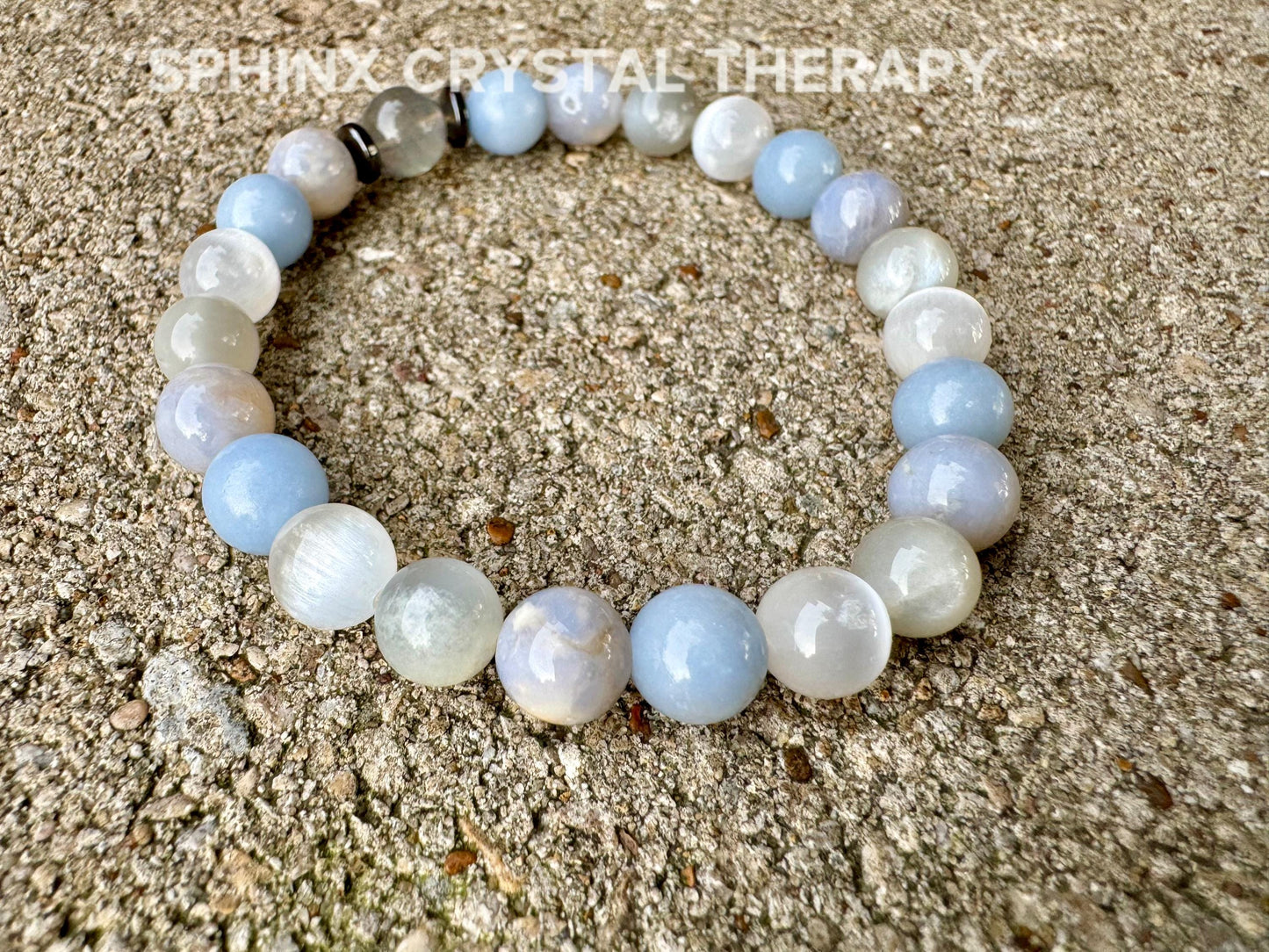 Only One - Emotional Healing - IMPERFECT Stones - Grief Depression Support - RARE Blue Rose Quartz - Moonstone DISCOUNTED Crystal Bracelet 2