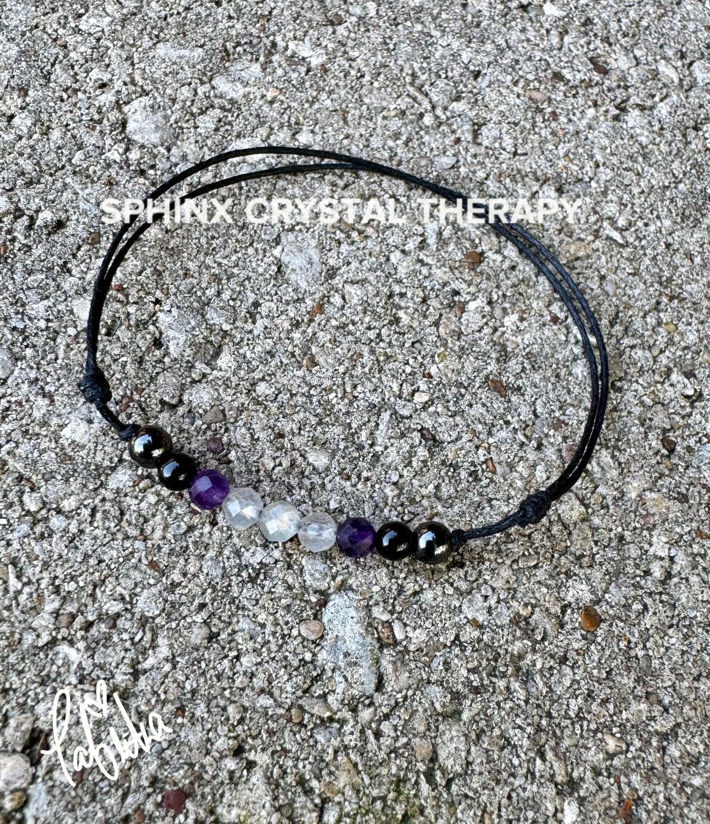 4mm Empath Protection - Amethyst - Labradorite - Onyx - REAL AAA Crystal Healing Gemstones - Minimal & Dainty Adjustable String Bracelet
