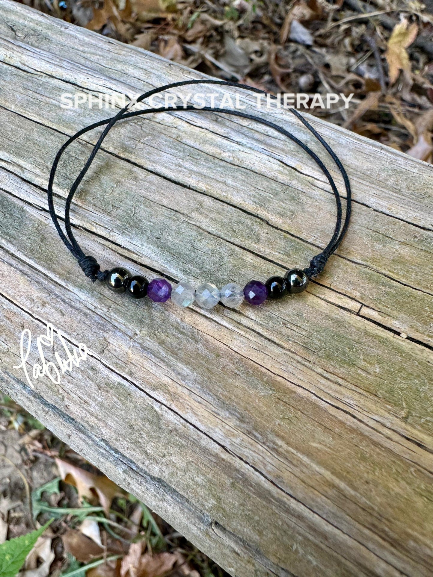 4mm Empath Protection - Amethyst - Labradorite - Onyx - REAL AAA Crystal Healing Gemstones - Minimal & Dainty Adjustable String Bracelet