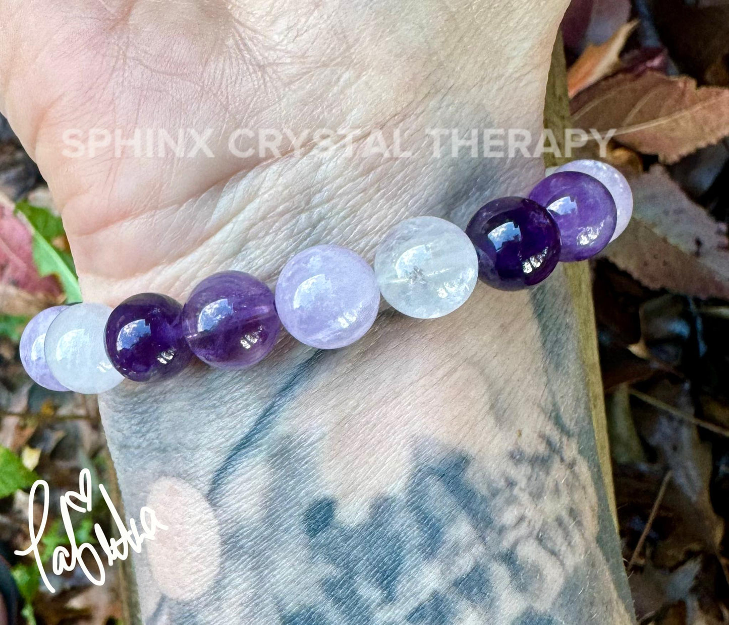 10mm Divine Healer - RARE Black Moonstone - AAA Grade Amethyst " Lady of the Violet Flame " High Vibrational - Real Crystal Healing Bracelet