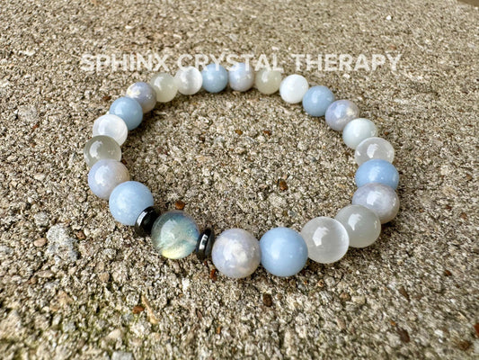 Only One - Emotional Healing - IMPERFECT Stones - Grief Depression Support - RARE Blue Rose Quartz - Moonstone DISCOUNTED Crystal Bracelet 2