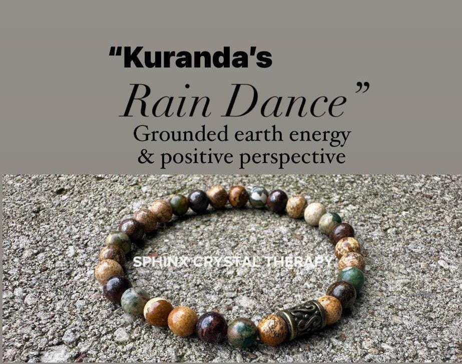 Positive Perspective Spiritual Growth Positivity " Kuranda's Rain Dance " Strength Courage Connection with Earth Crystal Healing Bracelet