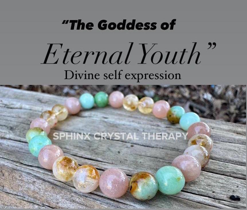 Self Empowerment & Expression " Goddess of Eternal Youth " Communication - Moonstone - Citrine - REAL AAA Crystal Healing Gemstone Bracelet