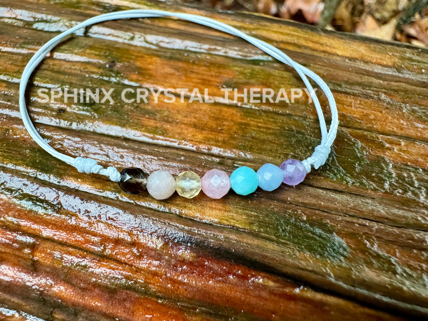 4mm Chakra Pastel Stones - REAL AAA Crystal Healing Gemstones - Minimal & Dainty Adjustable String Bracelet